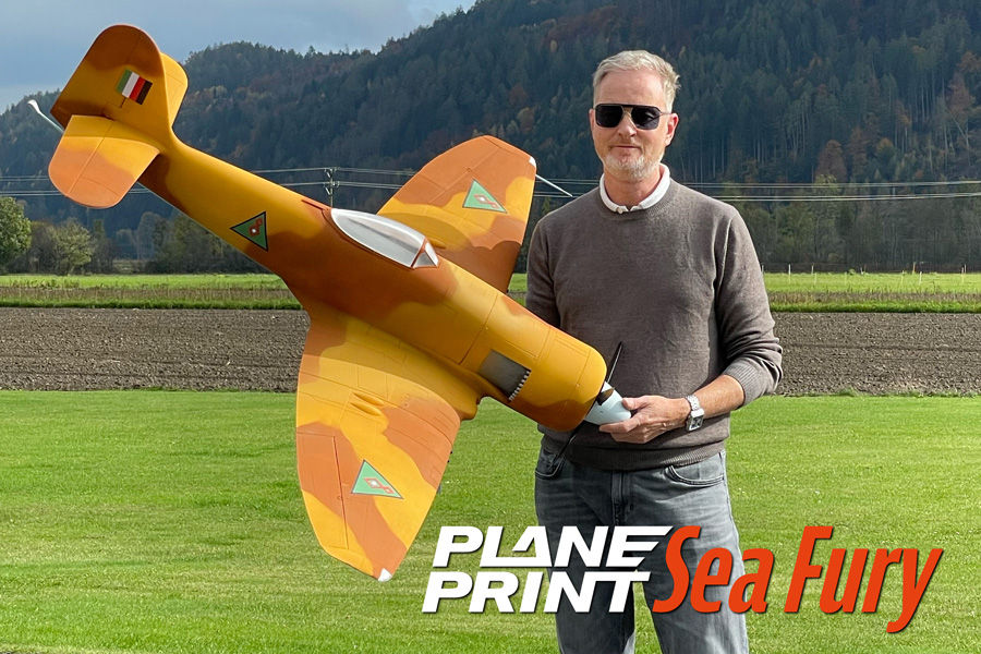 PLANEPRINT SEA FURY, 3d printed rc model plane.
