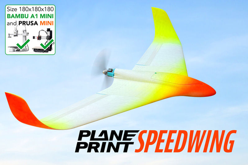 Planeprint SPEEDWING, 3d printed rc model plane.