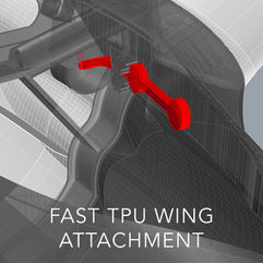 Fast TPU wing attachment of the Planeprint Seagull.