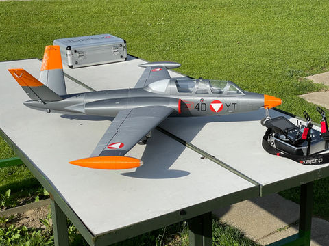 3d printed rc jet Fouga Magister.