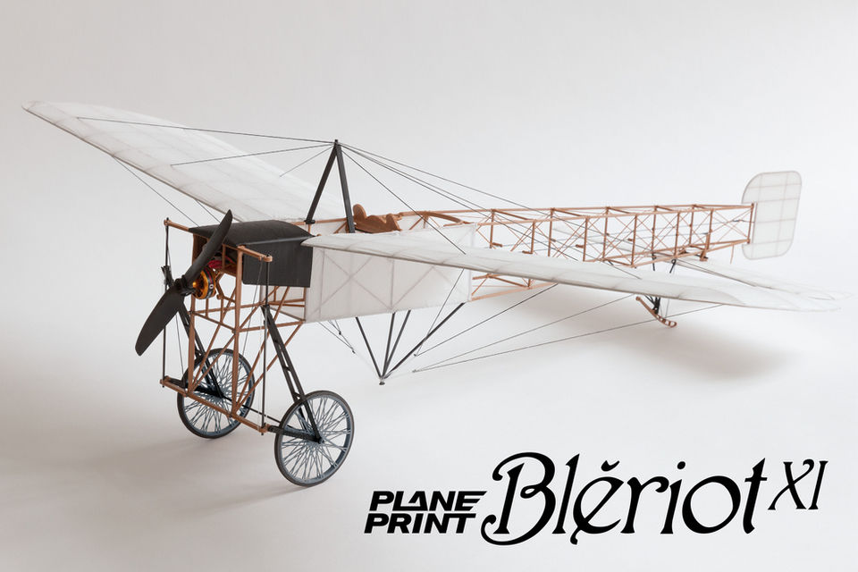 Planeprint Bleriot XI, 3d printed rc model plane.