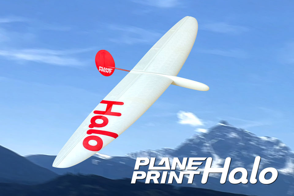 3d printed rc flying wing Planeprint Halo