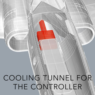 Cooling tunnel for the controller