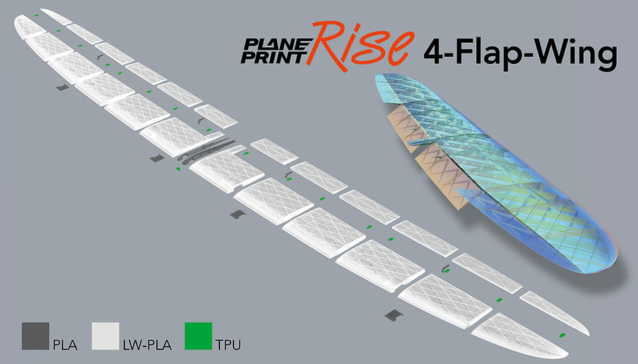 3d printable Rise 4-Flap-Wing