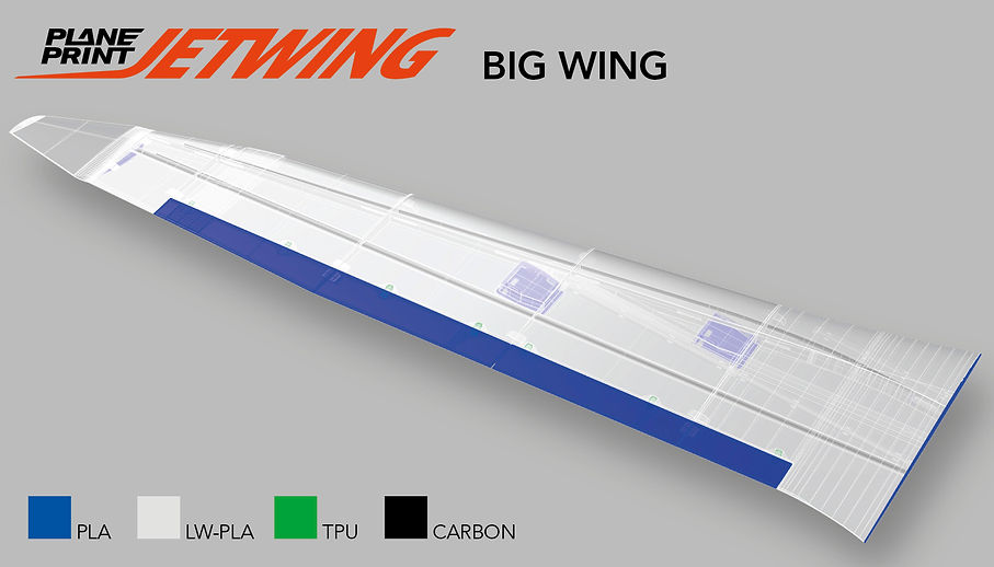 Jetwing by Planeprint fully 3d printed jet BIG WING