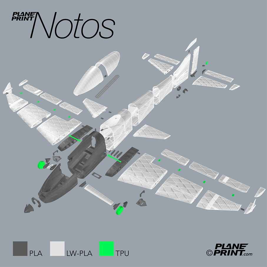 3d printable RC plane NOTOS by Planeprint