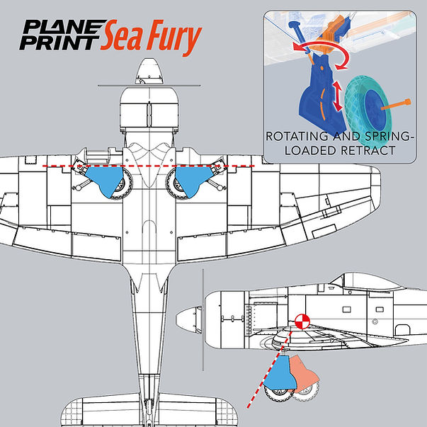 Sea Fury rotating gear